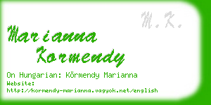 marianna kormendy business card
